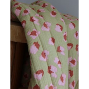 tissu matelassé double gaze imprimée réversible