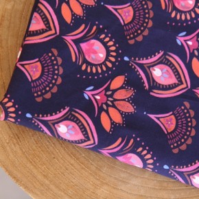 tissu imprimé fleurs - marine