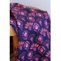 tissu popeline coton fleurie marine et rose - Ivie