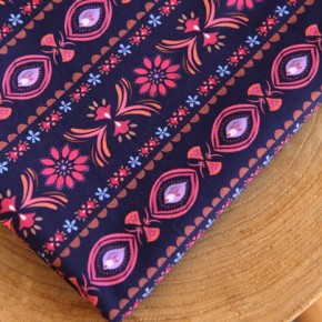 popeline coton fleurs - un chat sur un fil