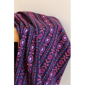 tissu imprimé fleurs - marine