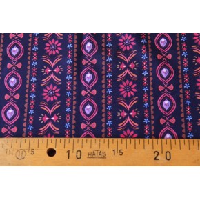 tissu fleuri marine - un chat sur un fil