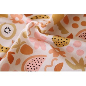 joli tissu imprimé fruit et fleurs - un chat sur un fil