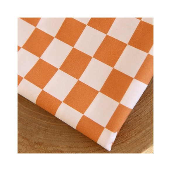 tissu popeline coton - damier