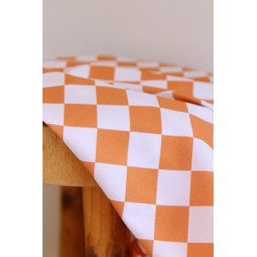 tissu imprimé carreaux damiers - un chat sur un fil