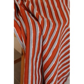 tissu rayures cognac - un chat sur un fil