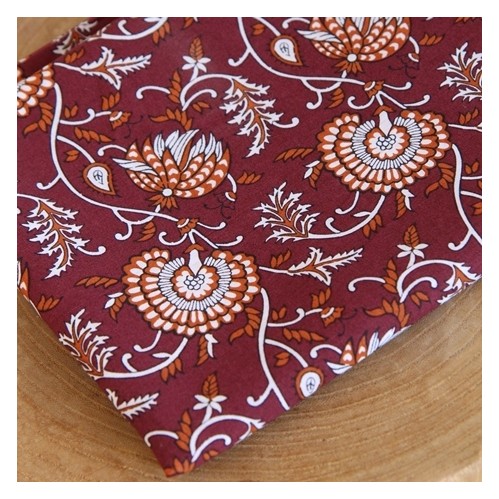 coton imprimé fleurs indiennes - un chat sur un fil