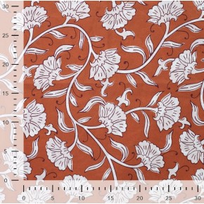 tissu voile de coton indien - cognac
