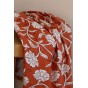 coton imprimé fleurs - cognac