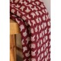 voile de coton imprimé fleurs - bordeaux et cognac