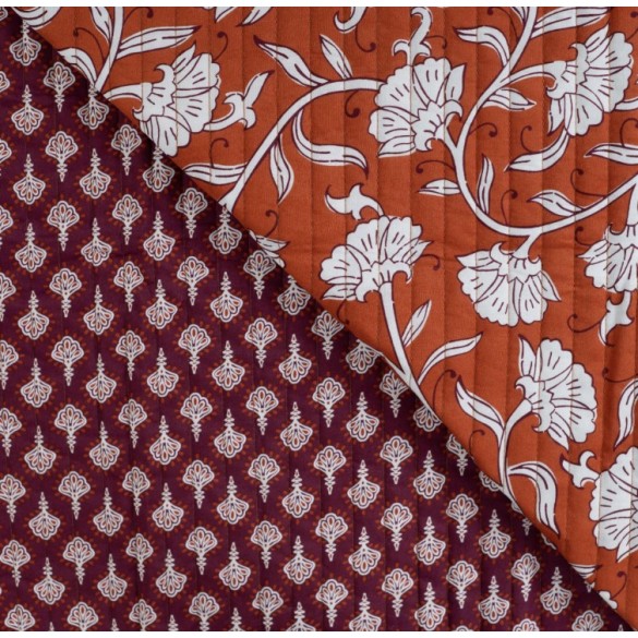 tissu matelassé réversible - coton indien