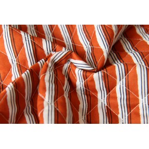 joli tissu matelassé double face fleurs et rayures - un chat sur un fil