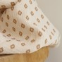 tissu double gaze coton bio - écru et beige foncé