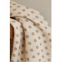 tissu double gaze coton imprimé beige et écru - coton bio