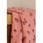 tissu double gaze imprimée fleurs - pêche