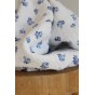 tissu double gaze imprimée fleurs - bleu