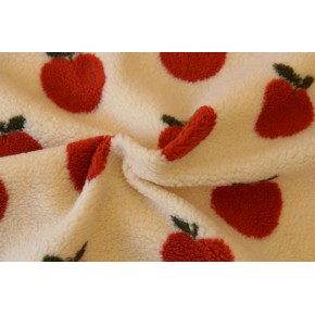 tissu moumoute - motif pommes