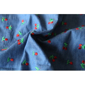 tissu coton brodé - pour coudre robe ou chemise