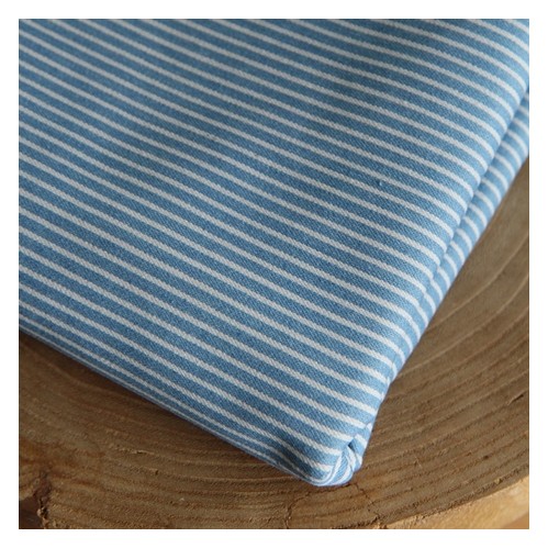 tissu coton denim rayures - un chat sur un fil