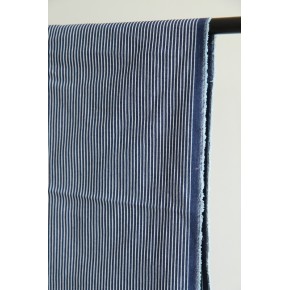 coton denim à rayures bleu foncé et rayures blanches