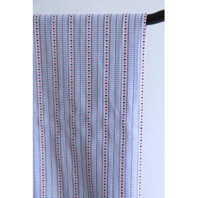 tissu pour chemise coton rayures et cœurs