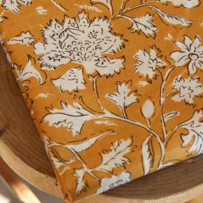 tissu indien nila fleurs - ocre
