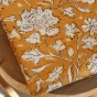 tissu indien nila fleurs - ocre