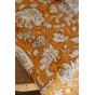 joli tissu indien jaune et blanc motif fleurs