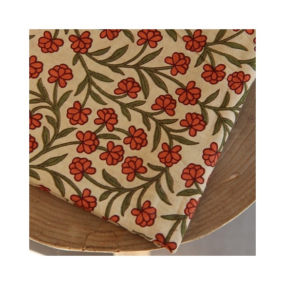 tissu indien colette fleurs - block print