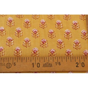 joli coton imprimé fleurs indiennes - tissu coton imprimé block print