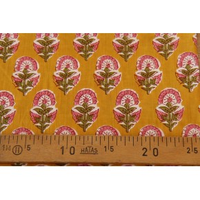 joli coton fleurs indiennes - tissu coton imprimé block print