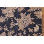 joli tissu indien BLEU NUIT avec fleurs beige
