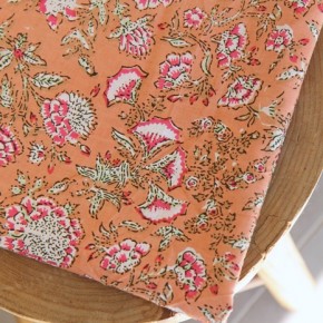 block print fleurs - coton indien