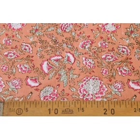 tissu block print rose - un chat sur un fil