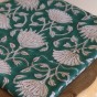 tissu indien fleurs vert - block print