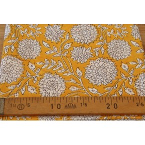 TISSU Jaya jaune - coton indien