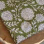 tissu coton indien fleurs vert