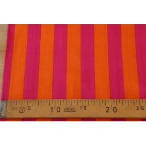 coton rayé indien rose indien et orange tangerine - un chat sur un fil