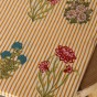 tissu indien ocre motif rayures et fleurs - un chat sur un fil
