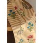 tissu indien - rayures jaune ocre et motif fleurs block print