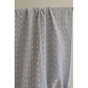 tissu broderie seersucker marine et blanc