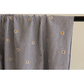 tissu rayures marine et blanc - un chat sur un fil