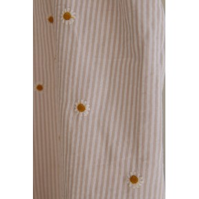 tissu broderie seersucker beige et blanc