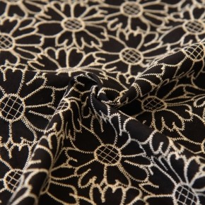 tissu en broderie anglaise - noir et écru