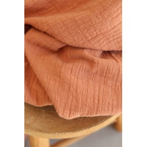 jolie double gaze en coton - brique clair