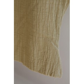 tissu en coton vert clair - un chat sur un fil