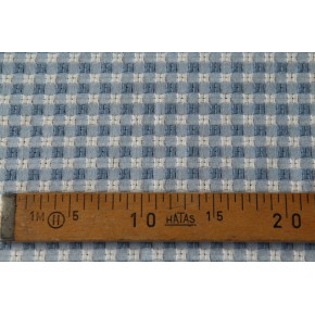 tissu broderie carreaux bleu et écru
