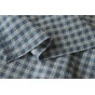 tissu broderie carreaux bleu