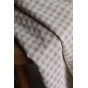 tissu broderie carreaux beige et écru