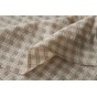 tissu broderie carreaux beige lin et écru